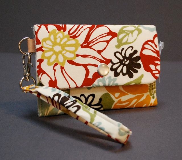 Wristlet / iPhone Case / Small Purse / Change Purse / Business Card Case / Card Holder - POKE WRISTLET - Springtime