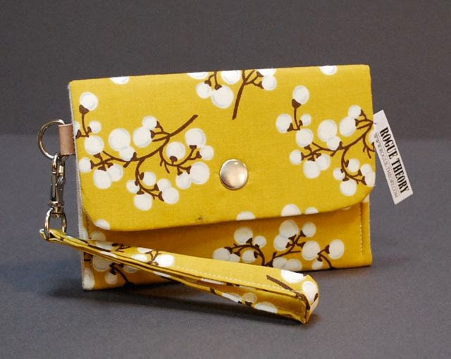 Wristlet / iPhone Case / Small Purse / Change Purse / Business Card Case / Card Holder - POKE WRISTLET - Cotton Branch