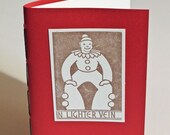 Mini Notebook with Letterpress Clown Image