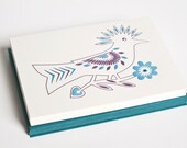 Bird Card Set of 6 Letterpress Folk Art Stationery