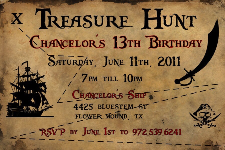 Treasure Hunt Invitation by pumpkinbeans on Etsy