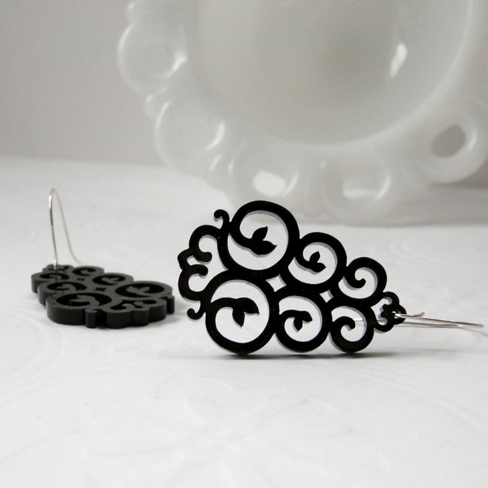 East Earrings - Vane Collection - Victorian Style Laser Cut Earrings