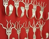 10 Silverware Coathooks Modern Decor Recycled art with forks