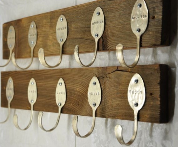 2 Personalized Spoon Hook Racks