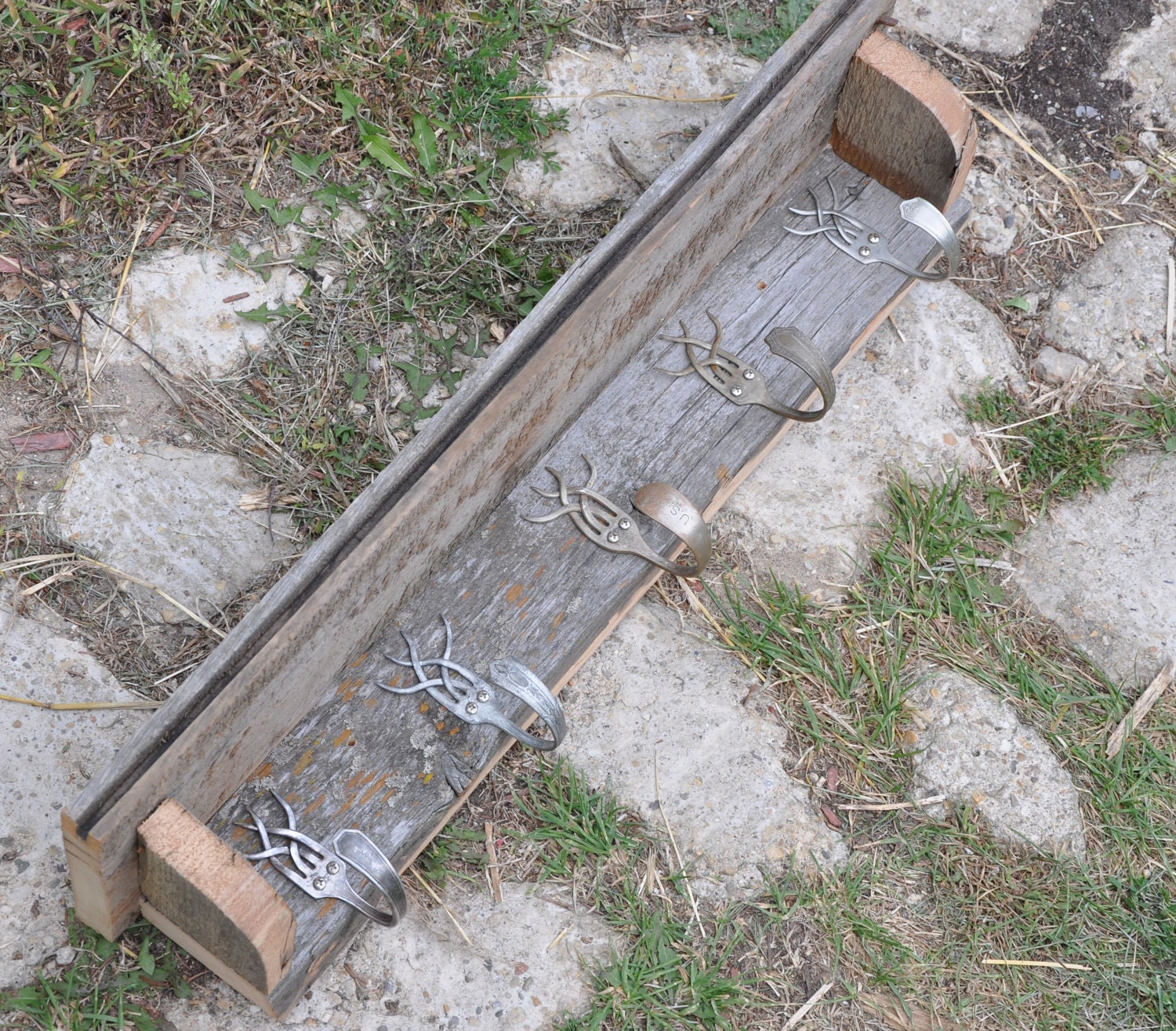 Rustic Barn Board 5 Style 008 Fork Hook Shelf