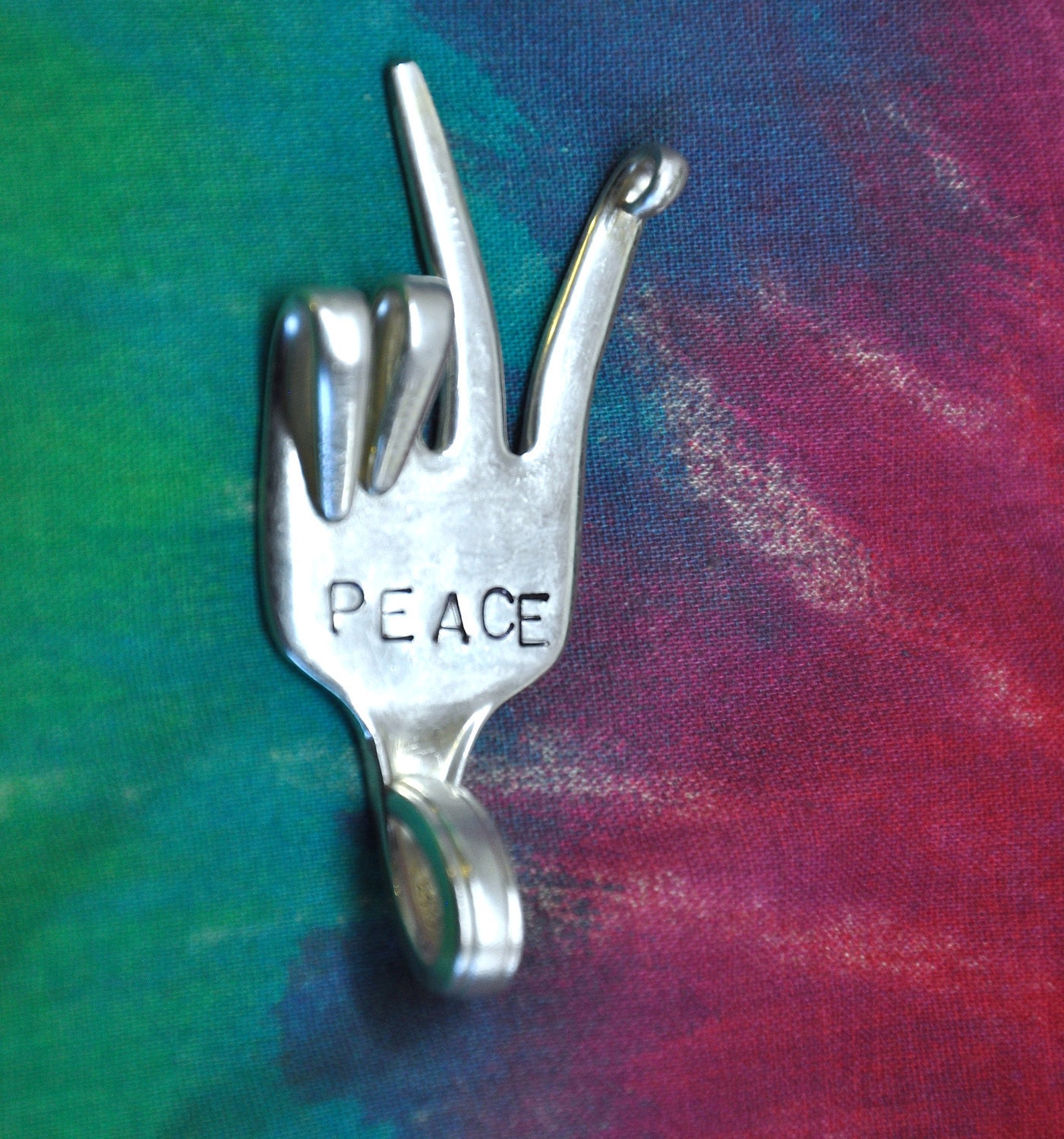 Personalized Peace Fork Pendant