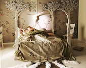 Under the apple tree canopy bed - Modern romantic Scandinavian design Sleep Therapy woodland fairy tale