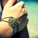Slave Bracelet Hand Bracelet Piece Hipster Bronze Chain Bohemian Circle Floral Eclectic Hippie Hand Jewelry