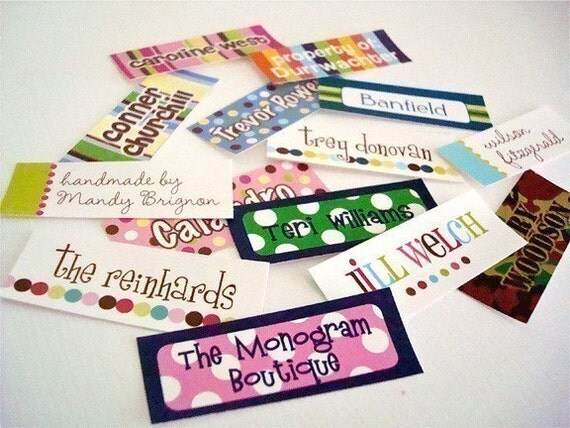 Iron-on clothing and fabric labels - set of 42 (smallest set) - several template options