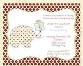 Christmas Elephant Baby Boy Shower Invitations Il_170x135