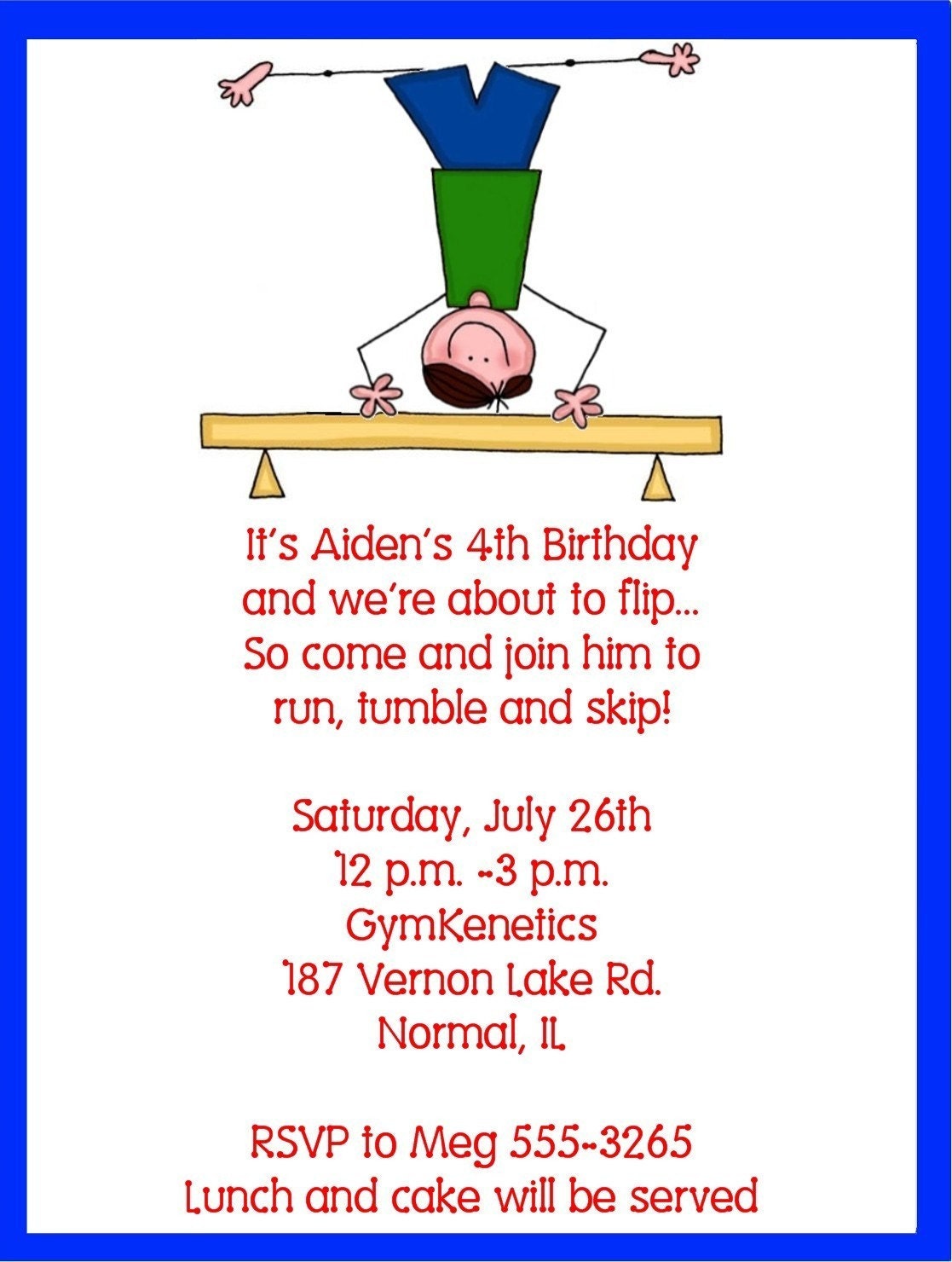 Boy Gymnastics Birthday Party Invitations Il_570xn