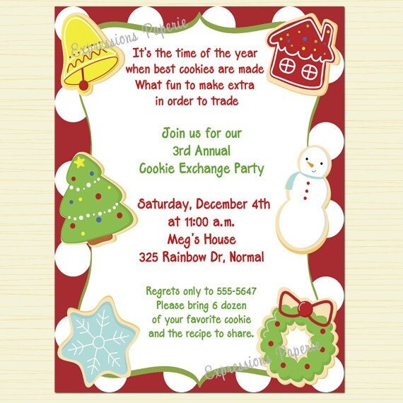 Christmas Cookie Invitations Il_570xn