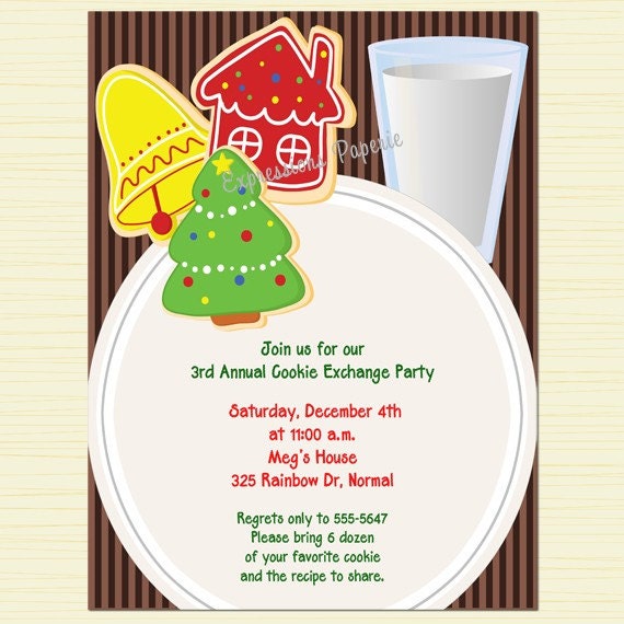 Milk and Cookies Christmas Invitations Il_570xn
