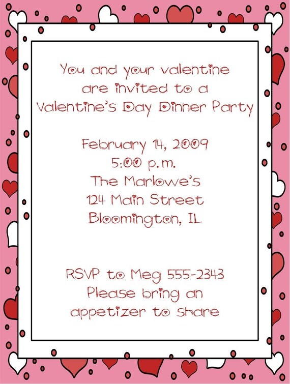 Red Hearts, Valentines Party Invitations Il_570xn