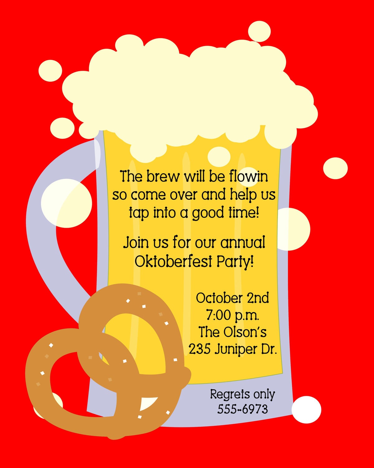 Pretzel and Beer Oktoberfest Invitations Il_570xn