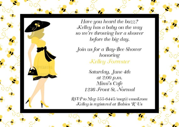Bee Mommy to Be Baby Shower Invitations Il_570xn
