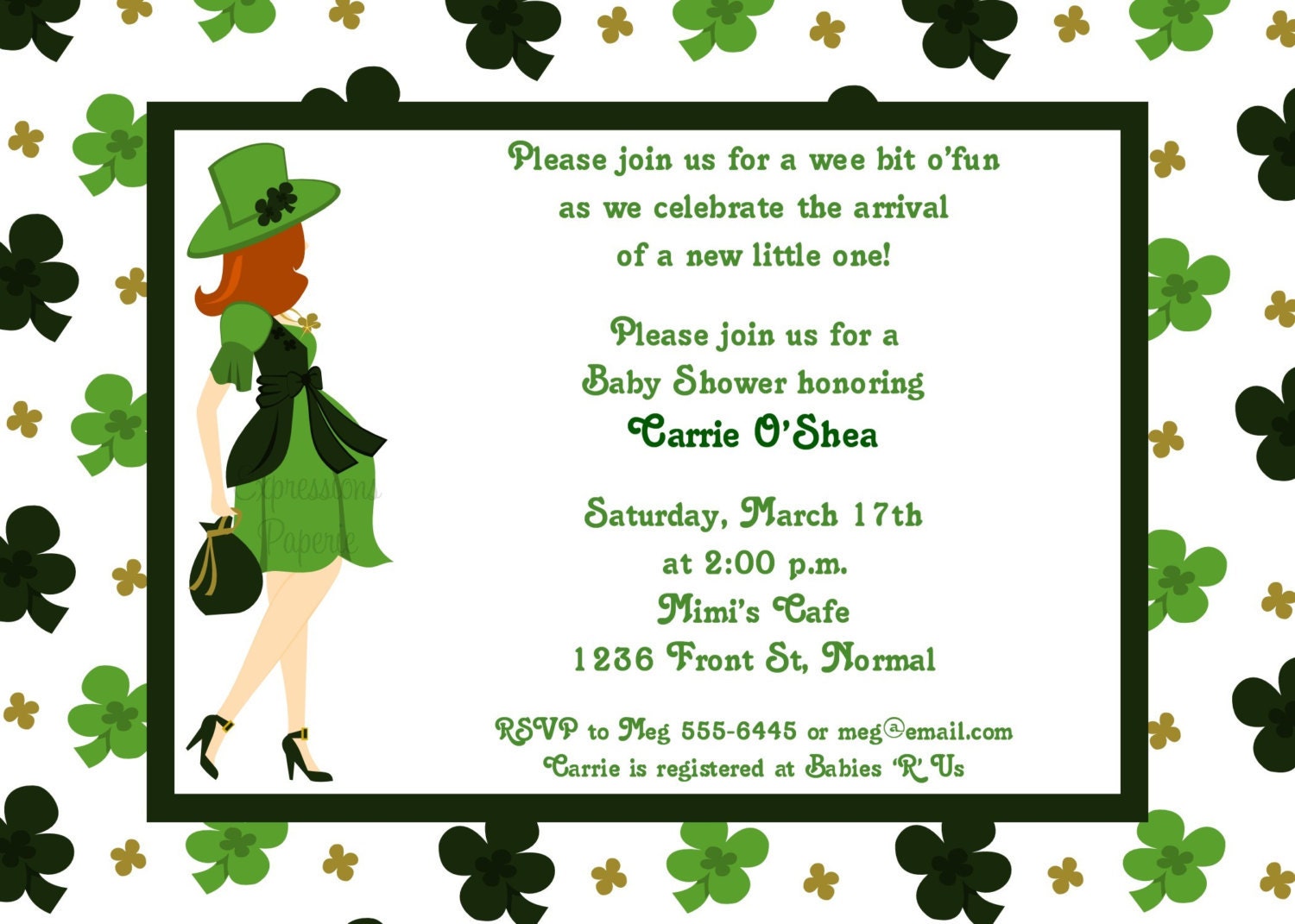 St Patricks Day Mommy to Be Baby Shower Invitations Il_570xn