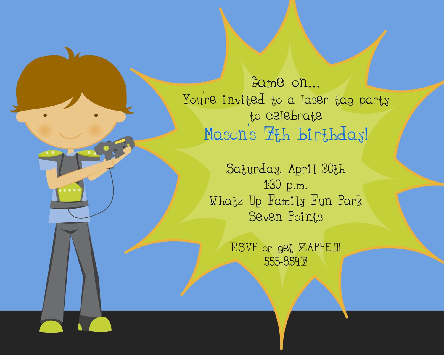 Free Laser Tag Birthday Invitations