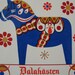 RESERVED Vintage Berggren Tile, Swedish Dala Horse Image, Blue Dala Ceramic Trivet or Home Decor