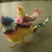 Vintage Pipe Cleaner Birds, Multicolored Millinery Birds, Birds for Crafting, Set of Two