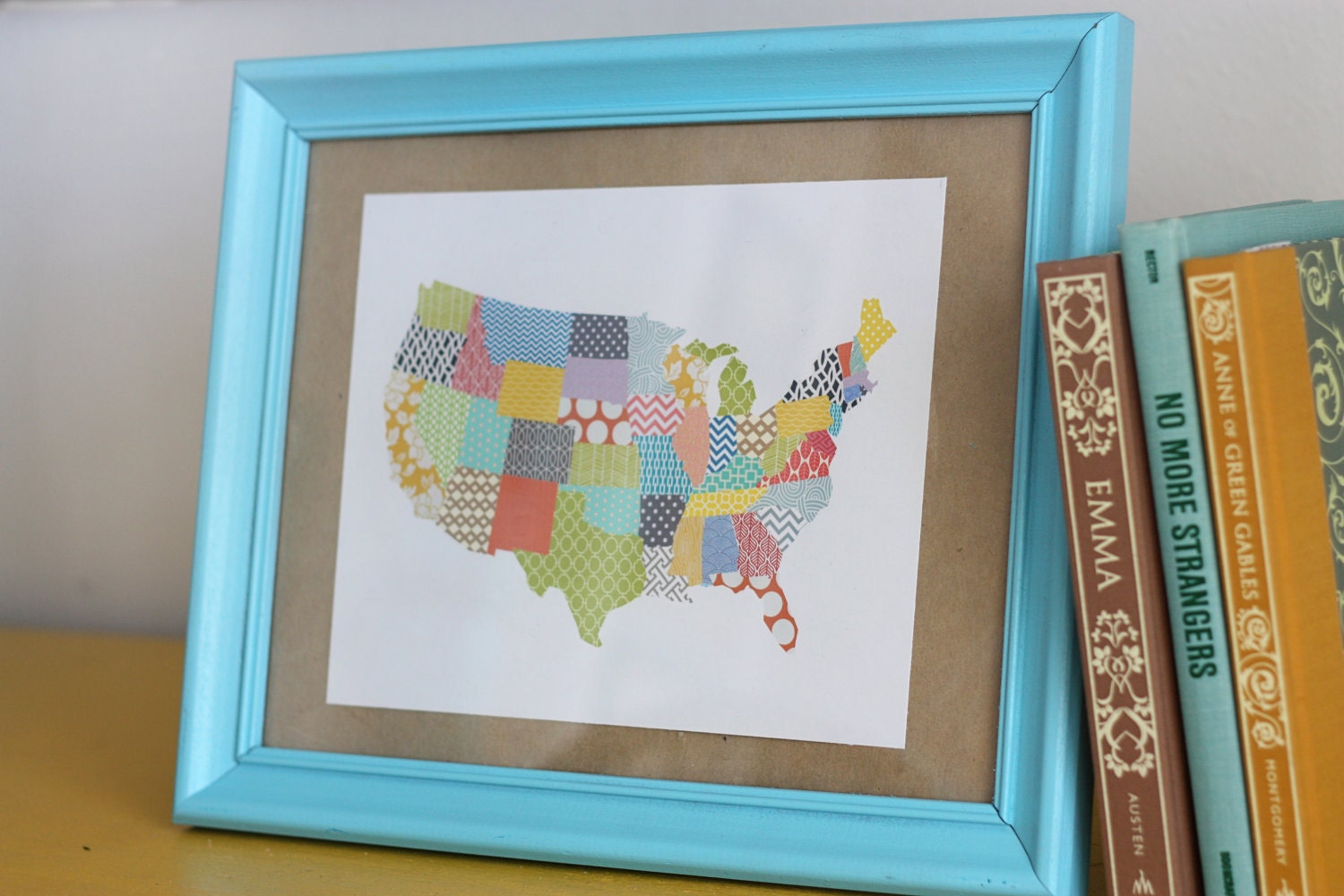 Colorful US Map Print