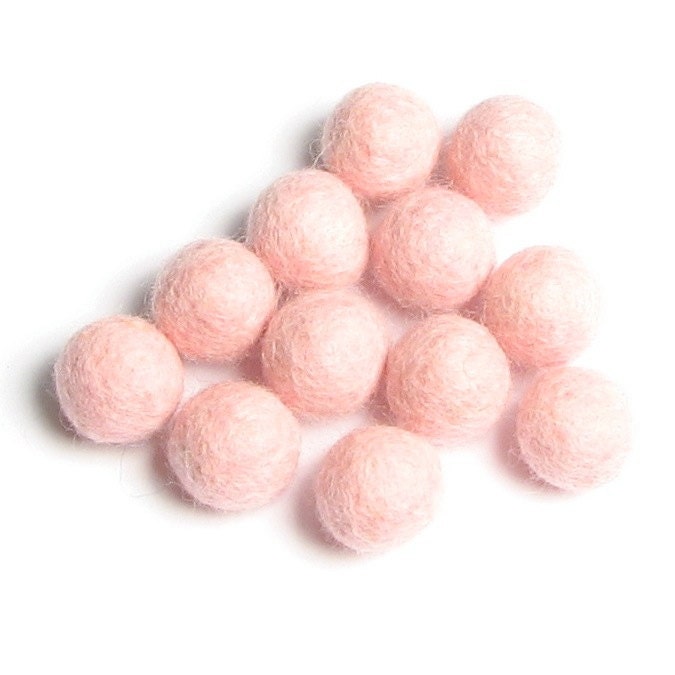 1CM Felt Balls/24-Piece - Pink