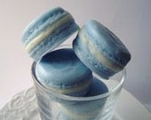 Soap - French Macaron - French Macaroon Goat's Milk Soap - Blueberry Delight Scent - Pastel Blue - Gift for Her