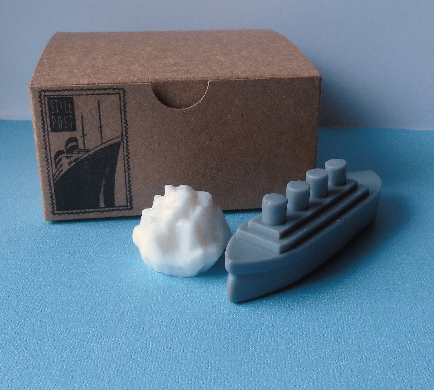 Soap - Titanic Ship and Iceburg Mini Gift Set - Goat's Milk Soap - French Vanilla Scented - Gift for Him