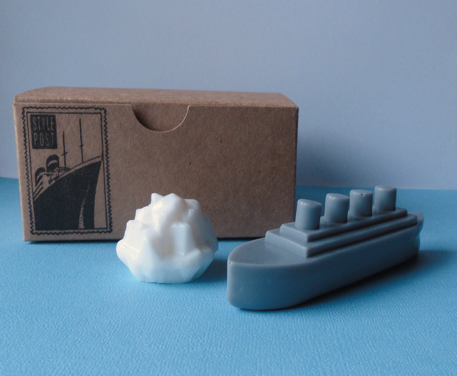 Soap - Titanic Ship and Iceburg Mini Gift Set - Goat's Milk Soap - French Vanilla Scented - Gift for Him