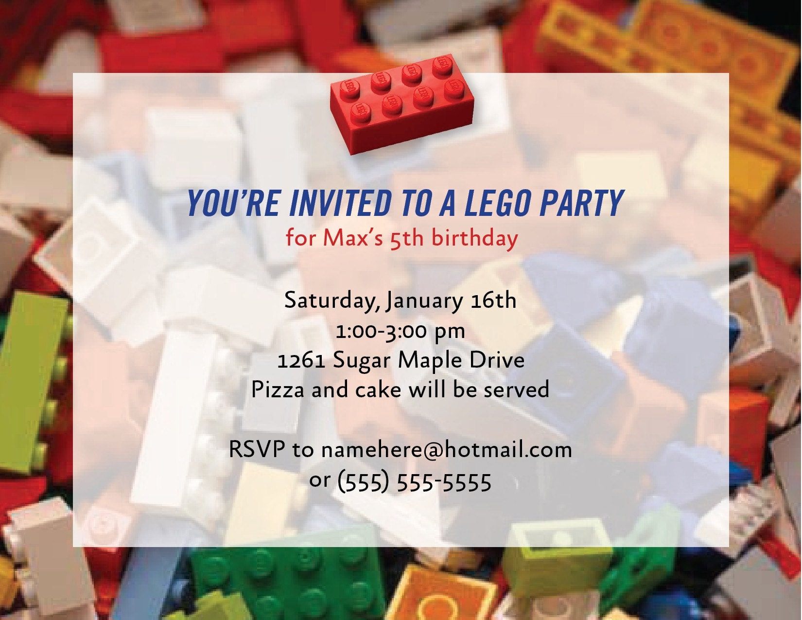 Lego Birthday Party Invitations