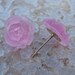 Vintage Pink Rose Post Earrings