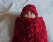 PATTERN - Cabled Baby Cocoon & Hat Pattern