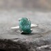 Uncut Raw Rough Green Emerald Ring - Sterling Silver Solitaire - Artisan Jewellery - Handmade and Designed by A Second Time