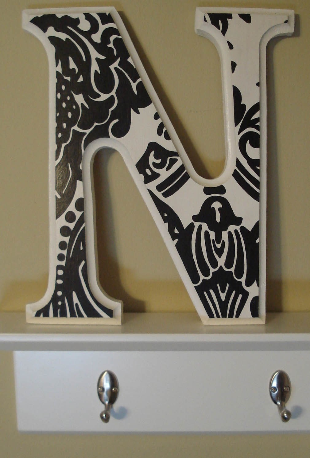 handpainted wooden letter N: any letter available