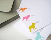 Dog Silhouette Note Cards Personalized Set of 12