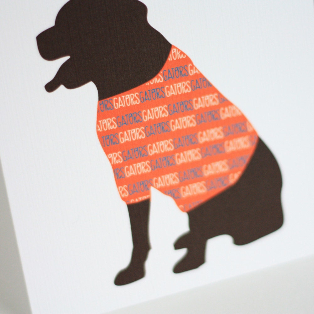 Dog Silhouette Note Cards - Wearing Personalized Custom Shirt