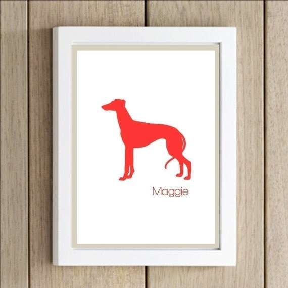 Dog Silhouette Print Personalized 5 x 7
