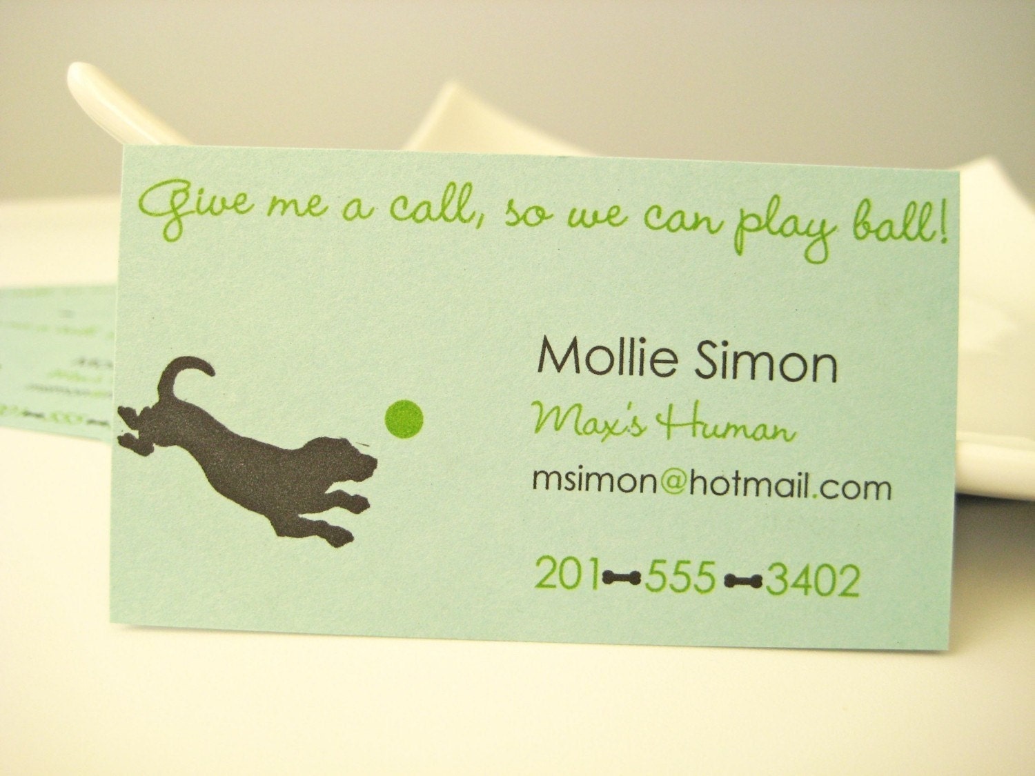 Dog Silhouette Calling Cards You Design