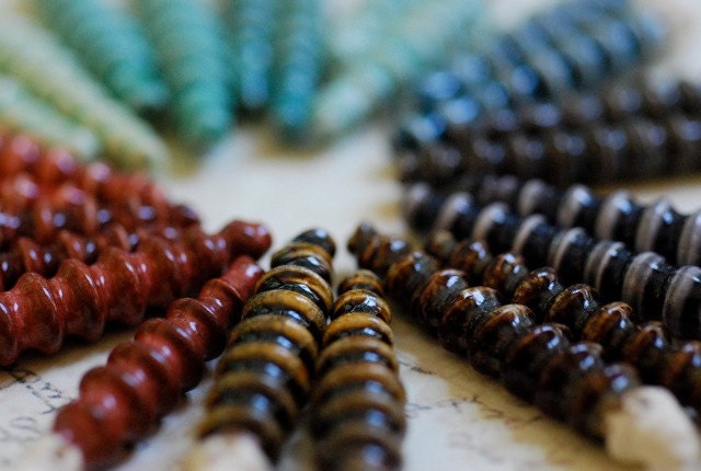 Handmade Ceramic Beads Porcelain Clay Shards One Pair Custom Glaze Color