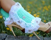 Lacy Leg Warmers - Mint Green Fantasy Spats