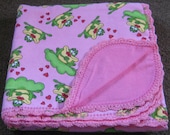 Pink Frogs Blanket Set