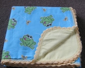 Blue Hungry Frogs Blanket Set