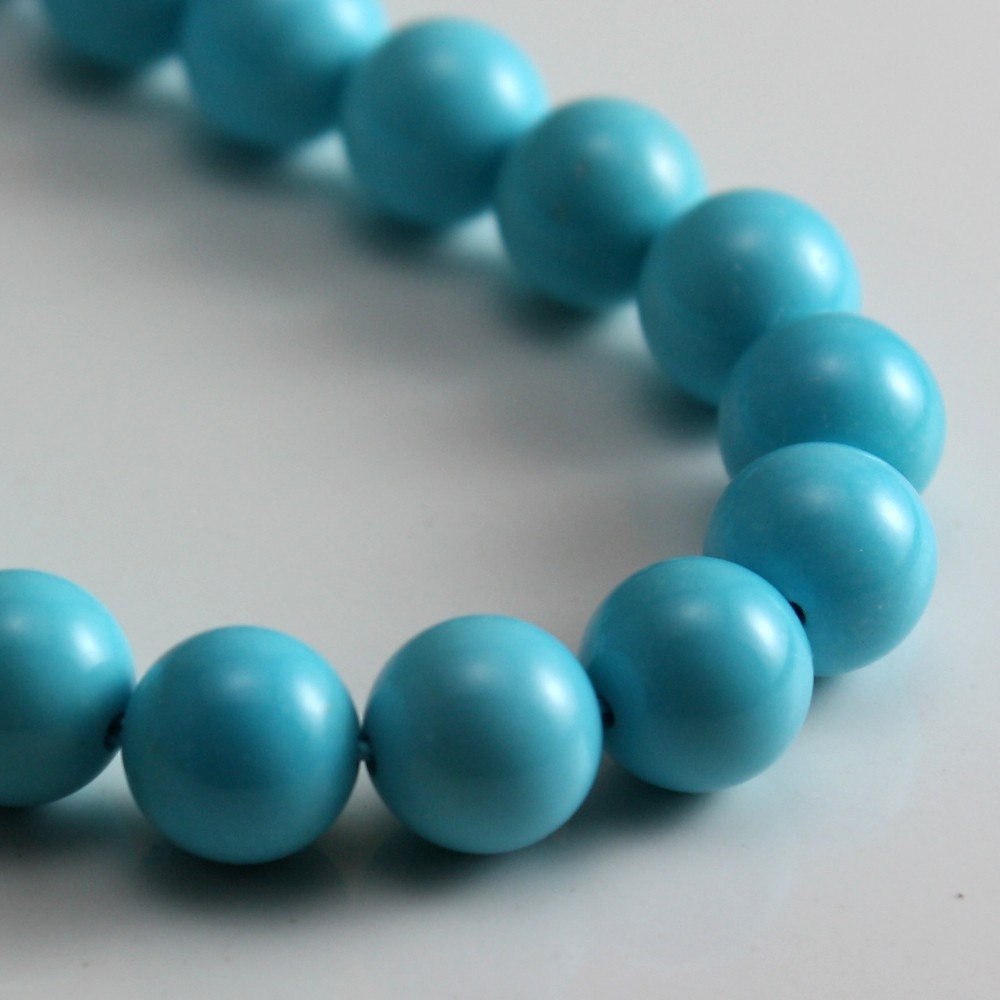 RESERVED for clwflw - Natural Sleeping Beauty Turquoise 6mm Round Beads - 24 beads