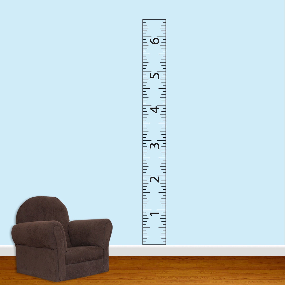 Children's Growth Chart Vinyl Wall Decal With Border