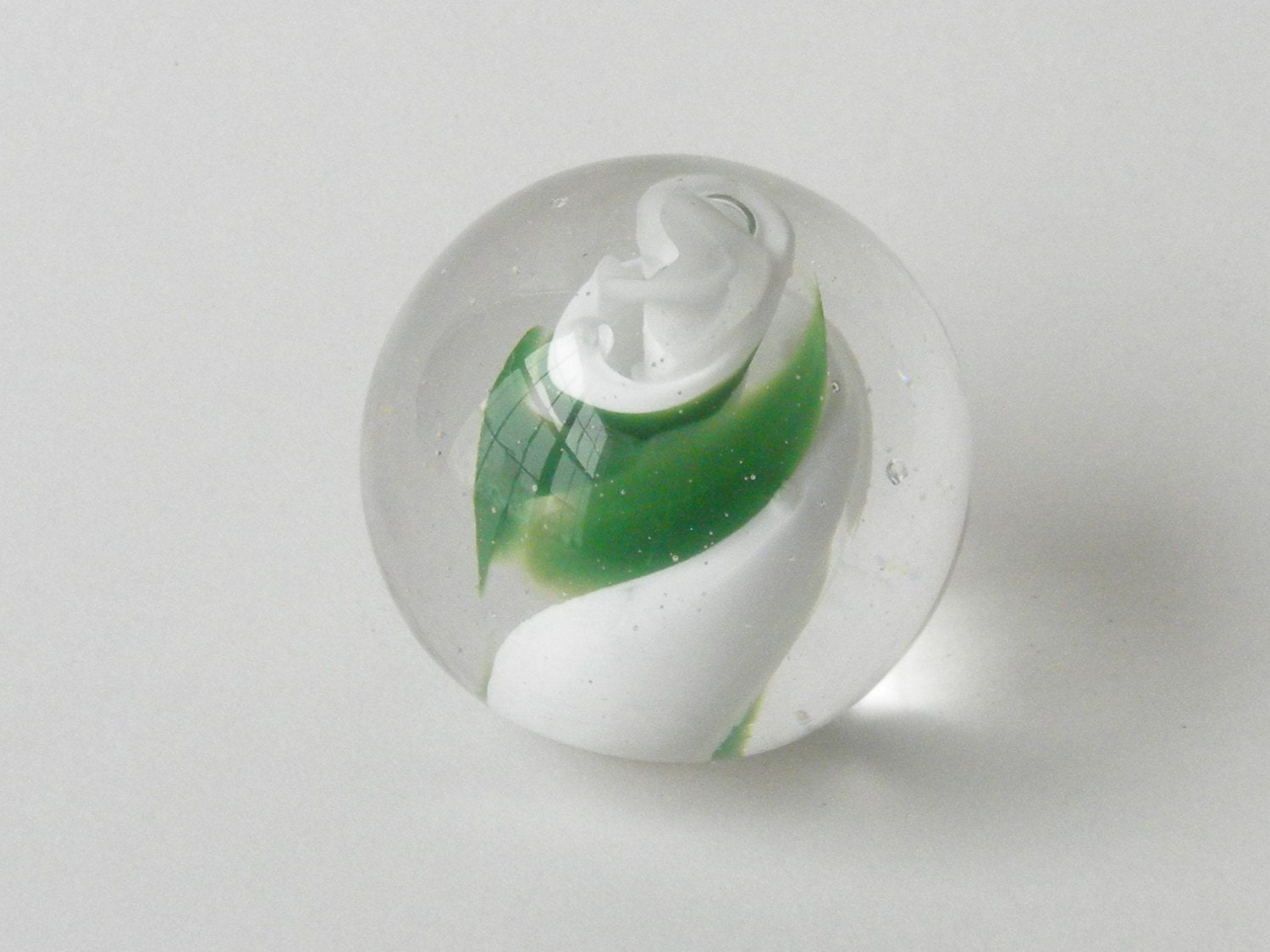Green and White swirl marble...