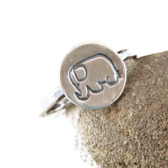 Lucky Elephant Ring in Sterling Silver, Silver Ring