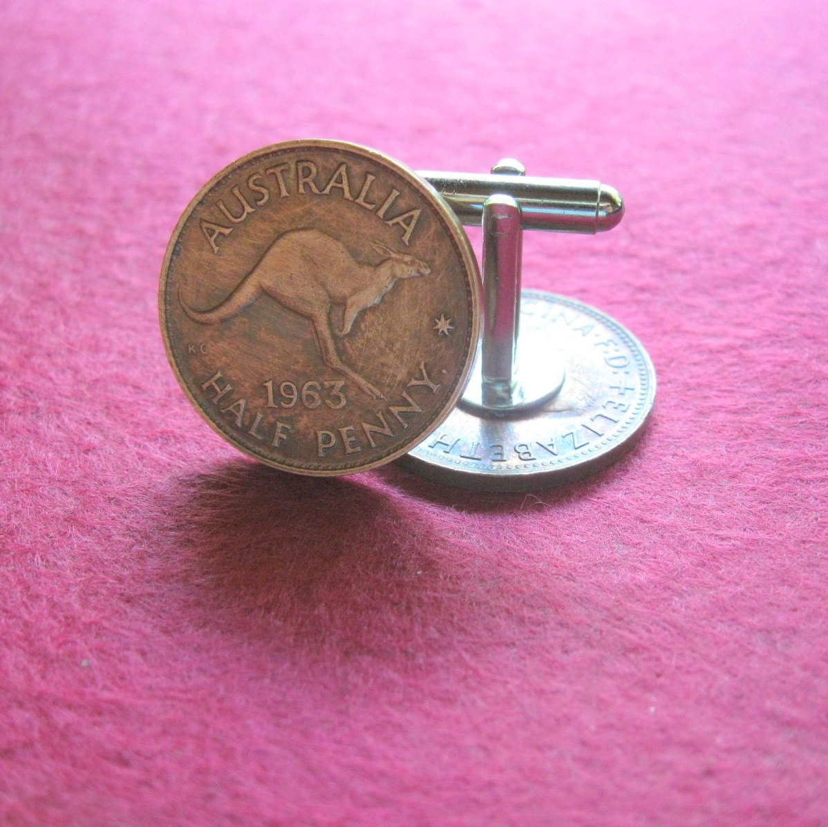 Australian Coin Cuff Links Kangaroo Penny