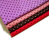 Japanese Cotton Fabric - Polka Dots - Fat Quarter Bundle of 4 Colors