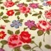 Japanese Cotton Fabric - Vintage Blossoms in Red - Half Yard