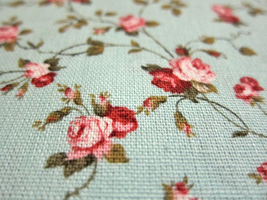 Japanese Cotton Fabric - Floral Dream on Light Blue - Half Yard LAST PIECE
